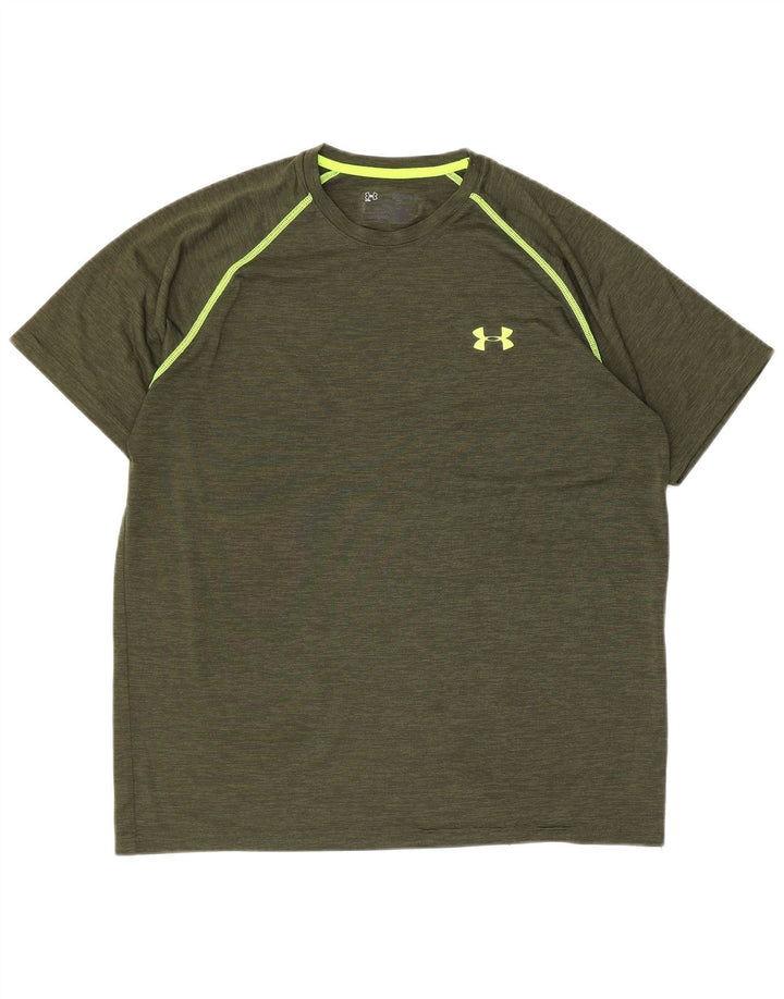 Мужская футболка UNDER ARMOR, большой цвет, хаки, в крапинку