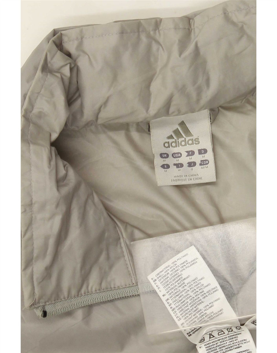 Мужская куртка-дождевик Adidas UK 38, средний серый нейлон
