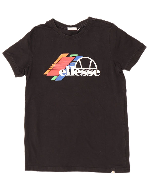 Футболка с рисунком Ellesse для мальчиков, топ 13-14 лет, черная