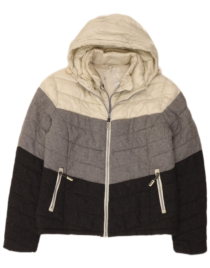 Женская утепленная куртка Superdry с капюшоном UK 18 XL Разноцветные цветные блоки