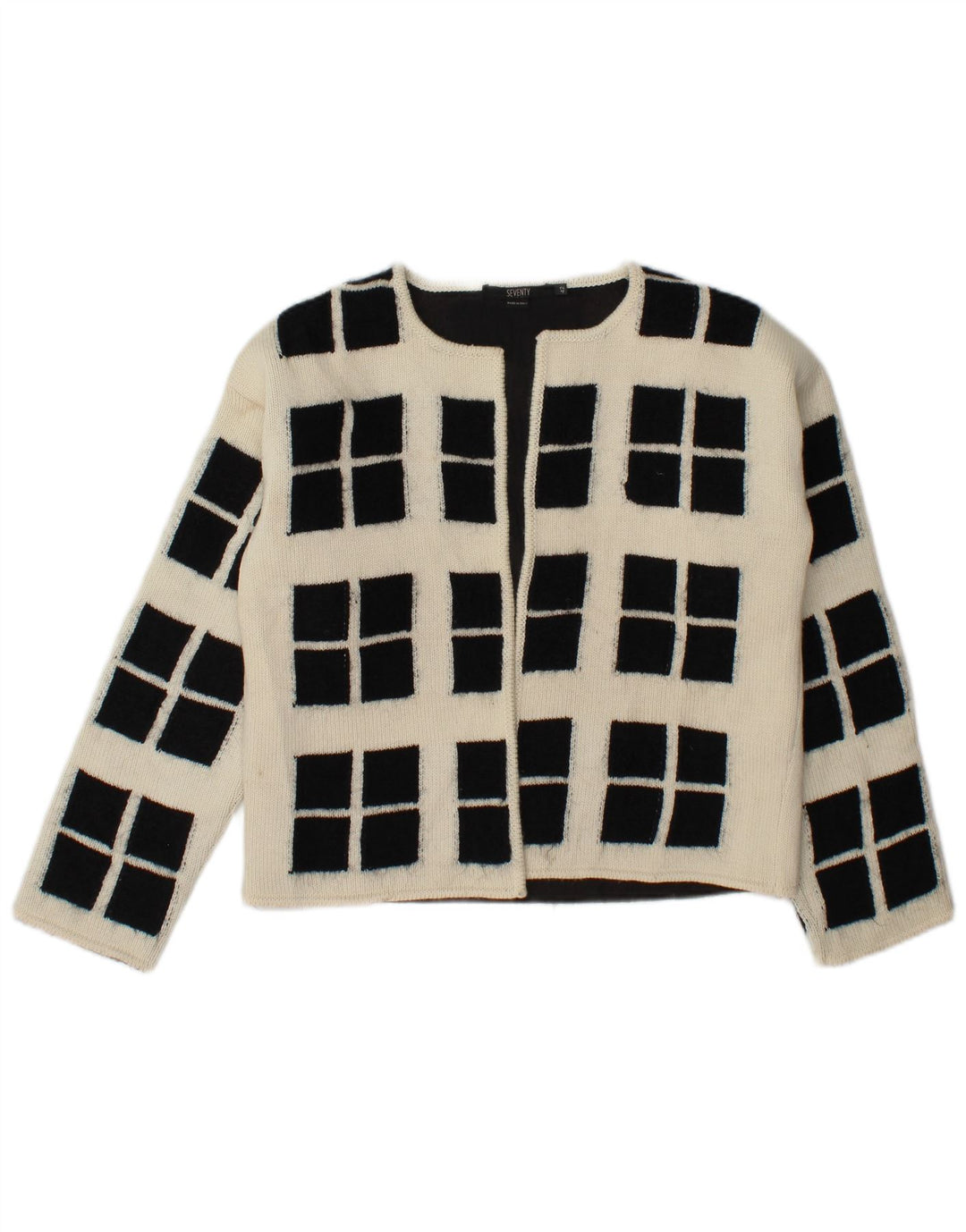 Укороченный открытый кардиган Seventy Womens IT 42, средний цвет с белым геометрическим узором