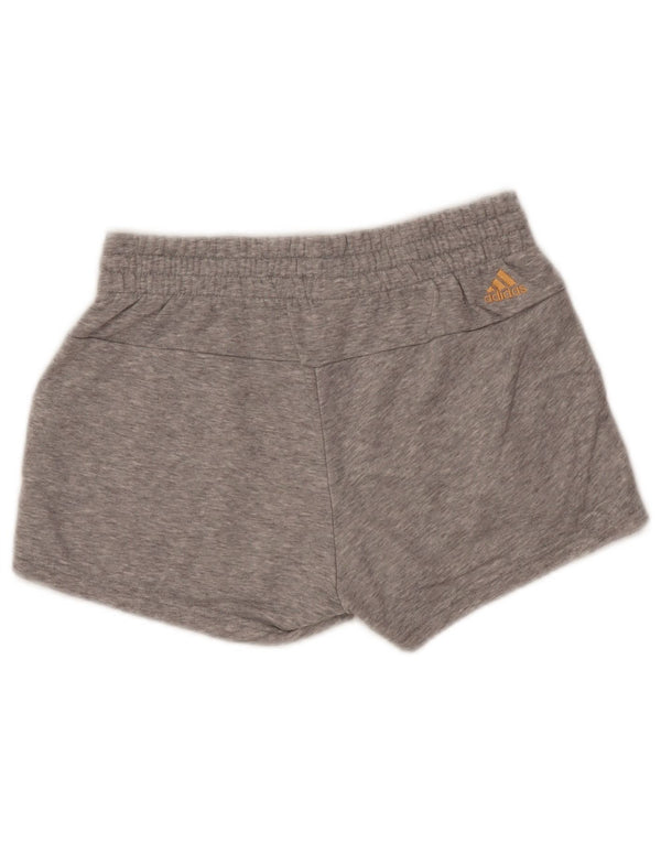 Женские спортивные шорты ADIDAS с графическим рисунком UK 4/6 XS Серые хлопковые