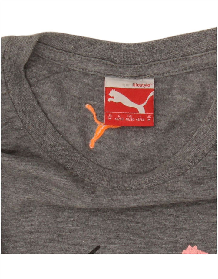 Мужская футболка с рисунком Puma, средний серый цвет