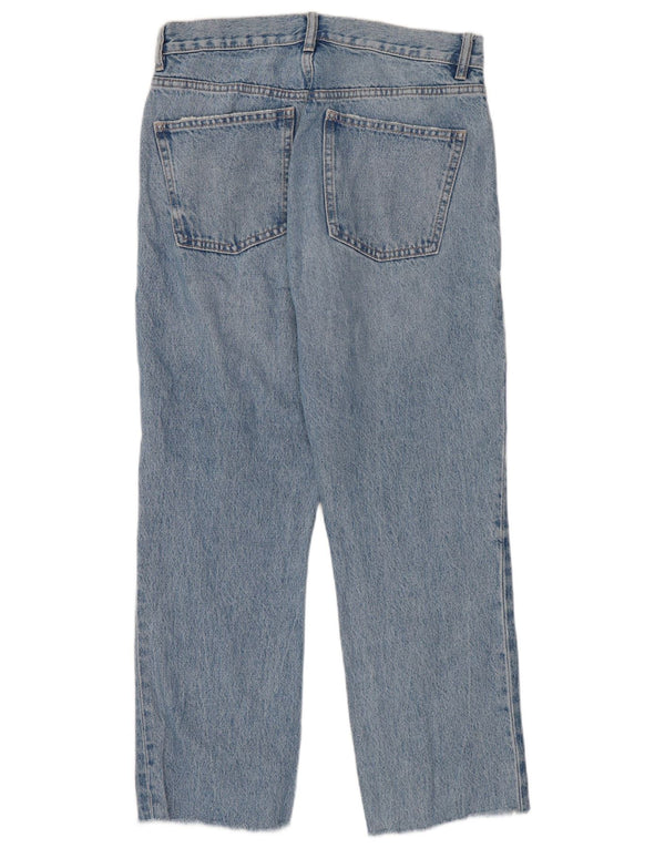 Женские укороченные прямые джинсы Zara EU 38, маленькие W28 L25, синие