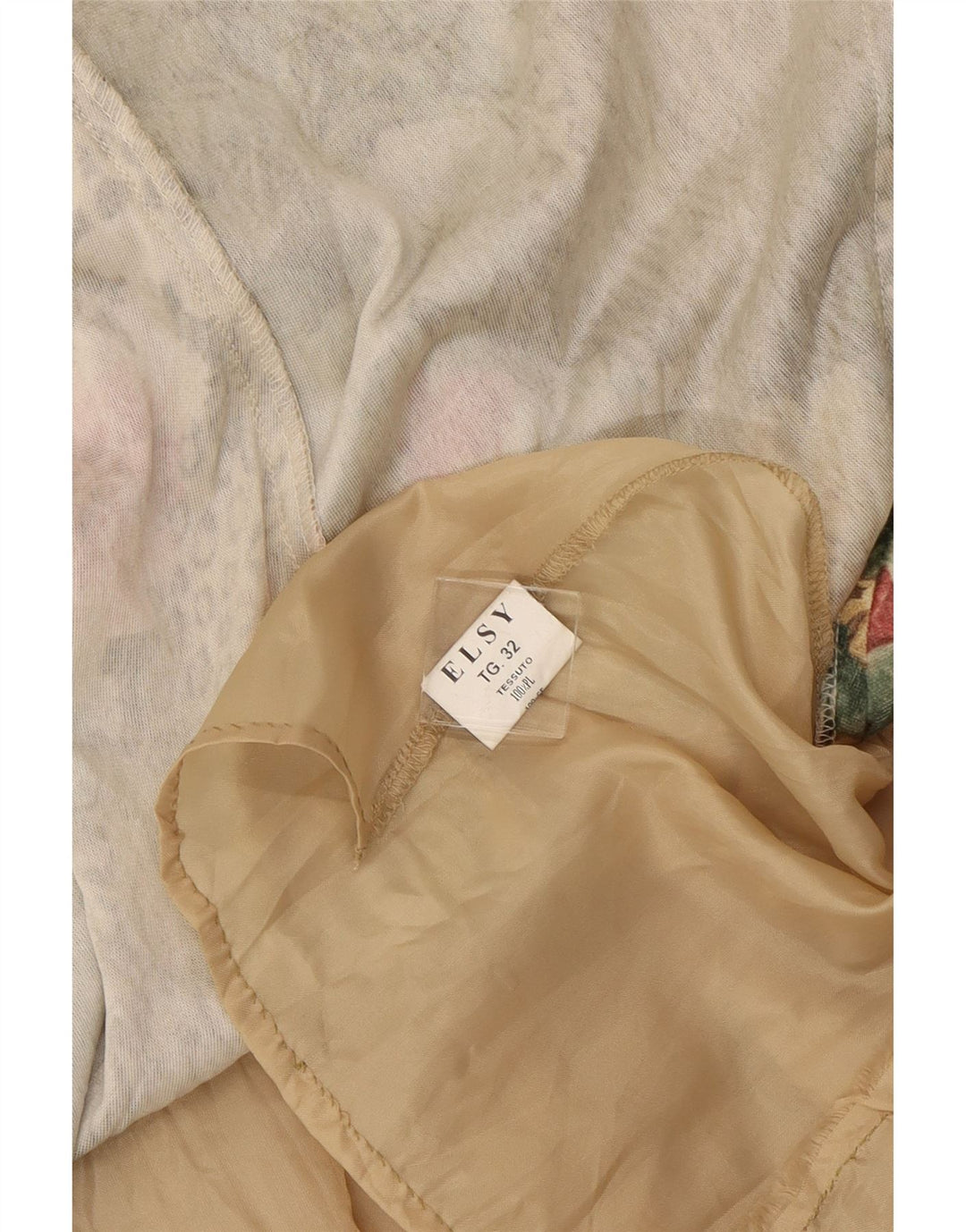 VINTAGE Женская асимметричная юбка IT 32 2XS W23 Коричневая полиэстер с цветочным принтом