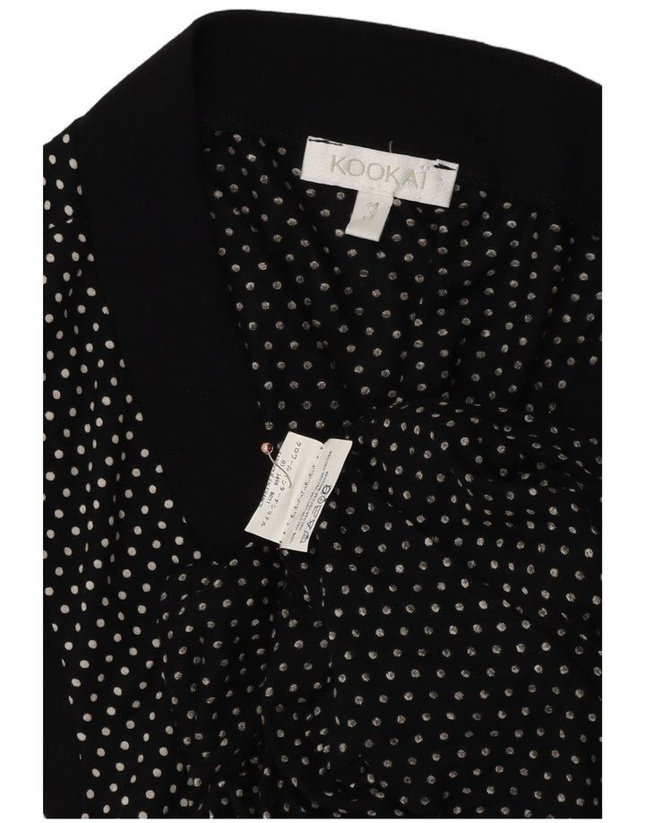 Женский кардиган без рукавов с запахом KOOKAI, размер США 3, маленький черный в горошек