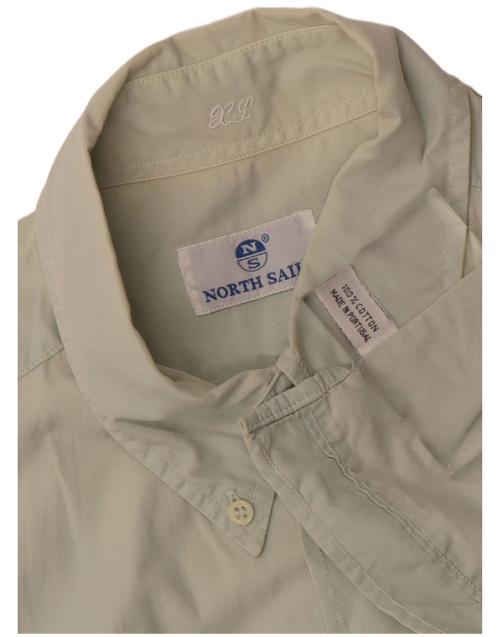 NORTH SAILS Мужская рубашка с коротким рукавом XL, серая, хлопок