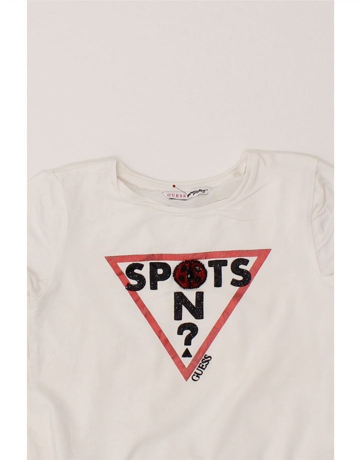 GUESS Girls Graphic T-Shirt Top 2-3 Years White Vintage Guess and Second-Hand Guess from Messina Hembry 