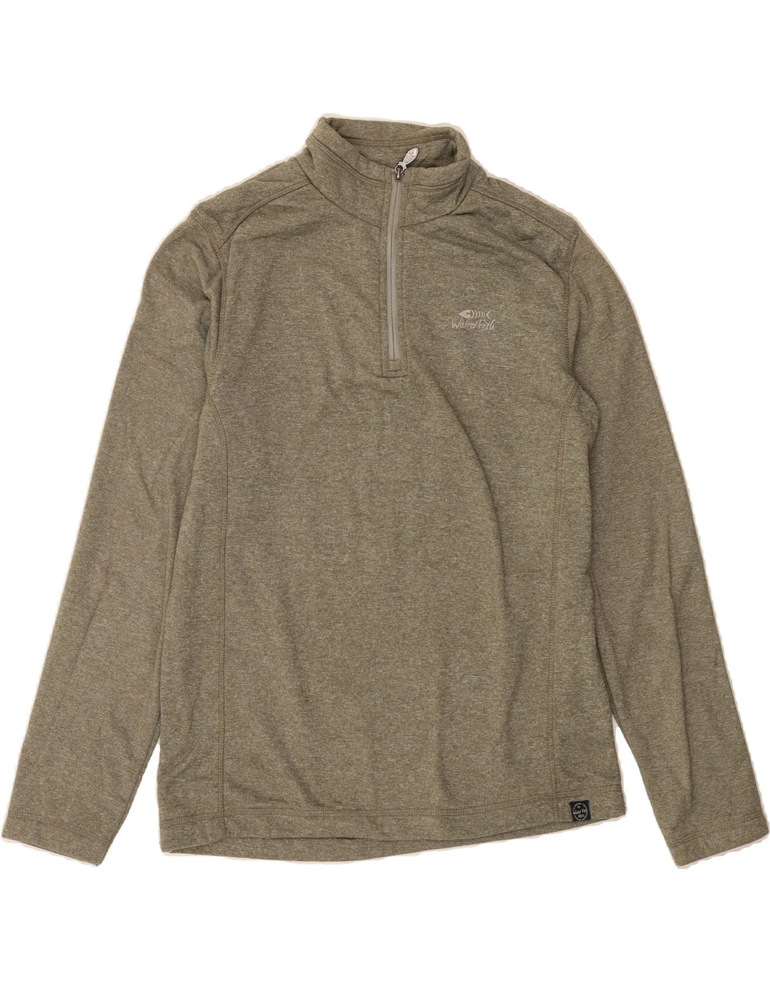 WEIRD FISH Mens Zip Neck Pullover Tracksuit Top Medium Grey Flecked Vintage Weird Fish and Second-Hand Weird Fish from Messina Hembry 