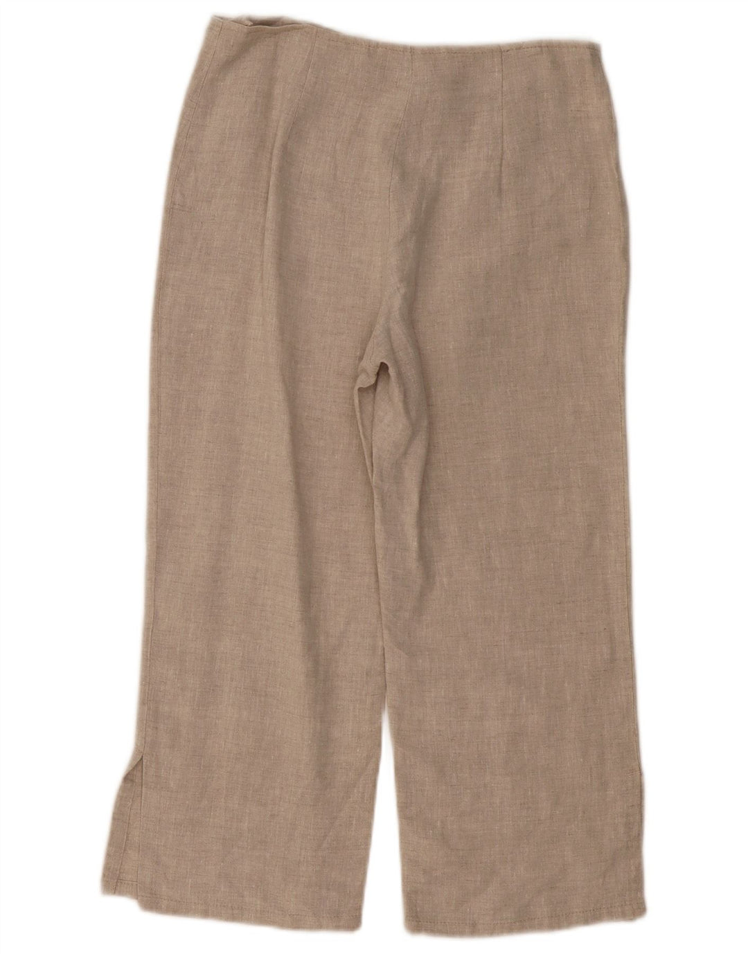 ВИНТАЖНЫЕ женские прямые брюки-капри UK 10, маленькие W30 L21, бежевый лен