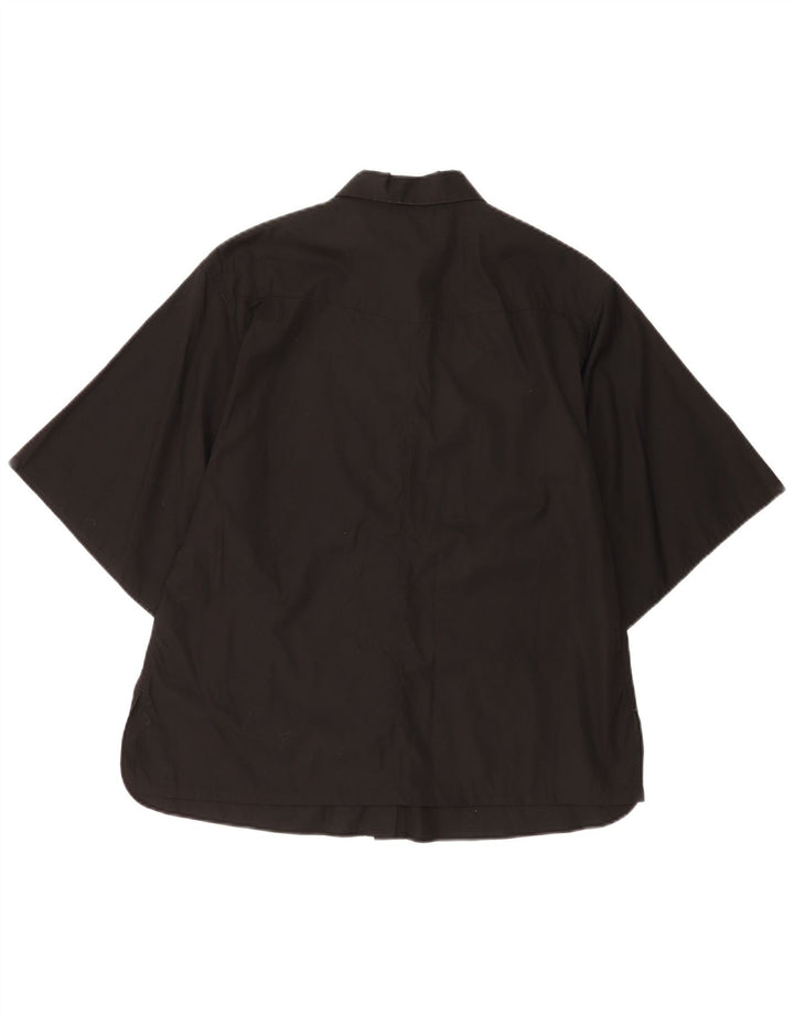 Massimo Dutti Женская рубашка оверсайз с коротким рукавом EU 34 2XS Черная