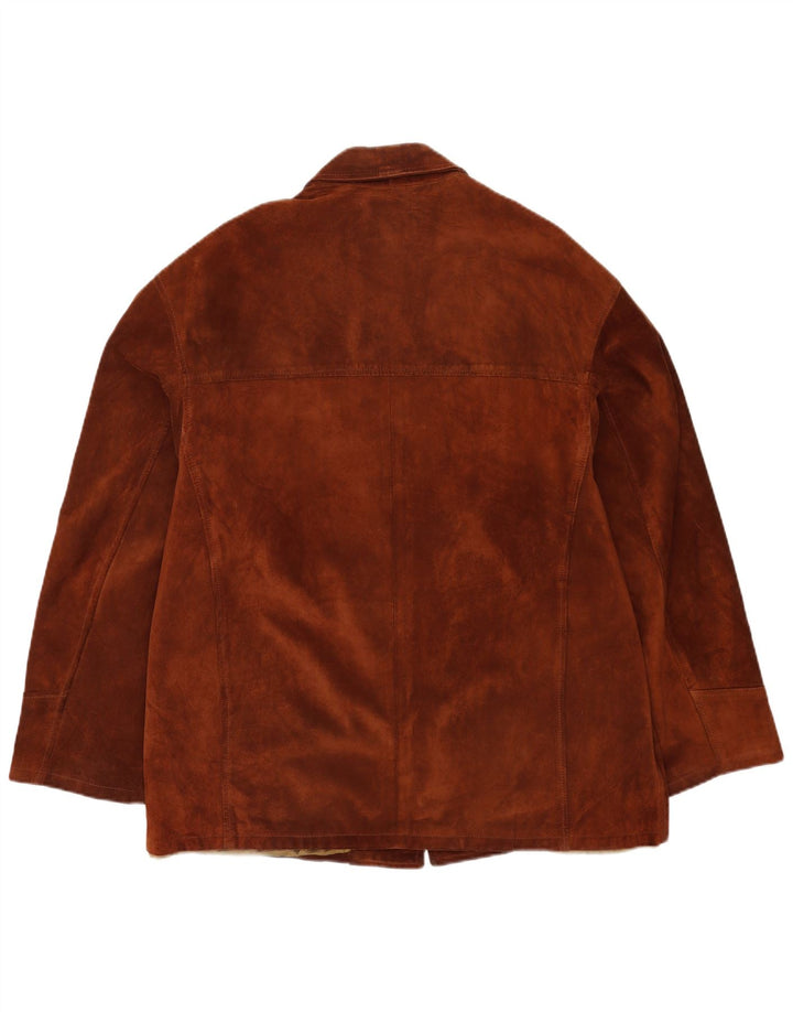 Винтажная мужская замшевая куртка IT 52 XL Коричневая кожаная