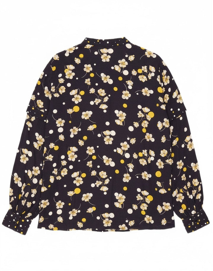 Женская рубашка-пуловер Penny Black UK 16, большая темно-синяя вискоза с цветочным принтом