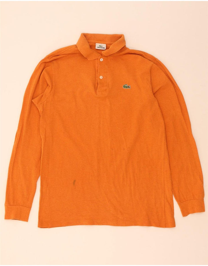 Мужская рубашка-поло с длинным рукавом Lacoste, размер 4, средний оранжевый хлопок, размер 4