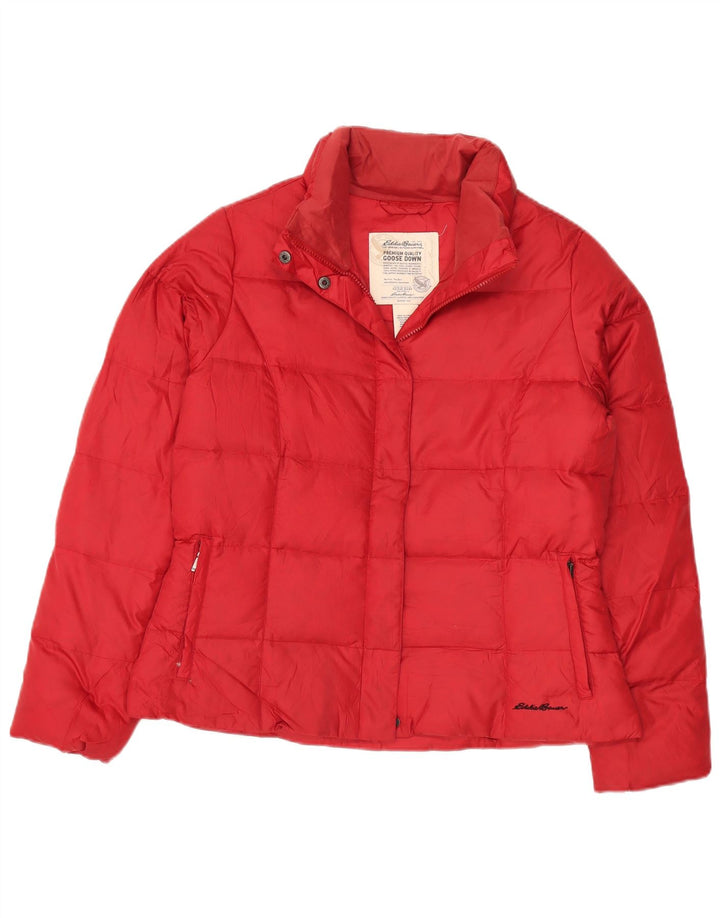 Женская стеганая куртка Eddie Bauer UK 16, большой красный полиэстер