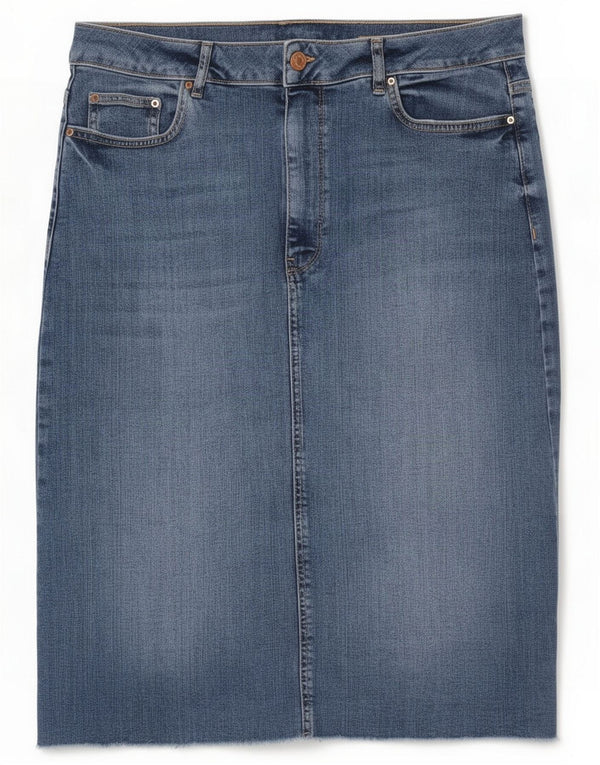 Женская джинсовая юбка Marks & Spencer UK 16, большая W34 L27, синий хлопок