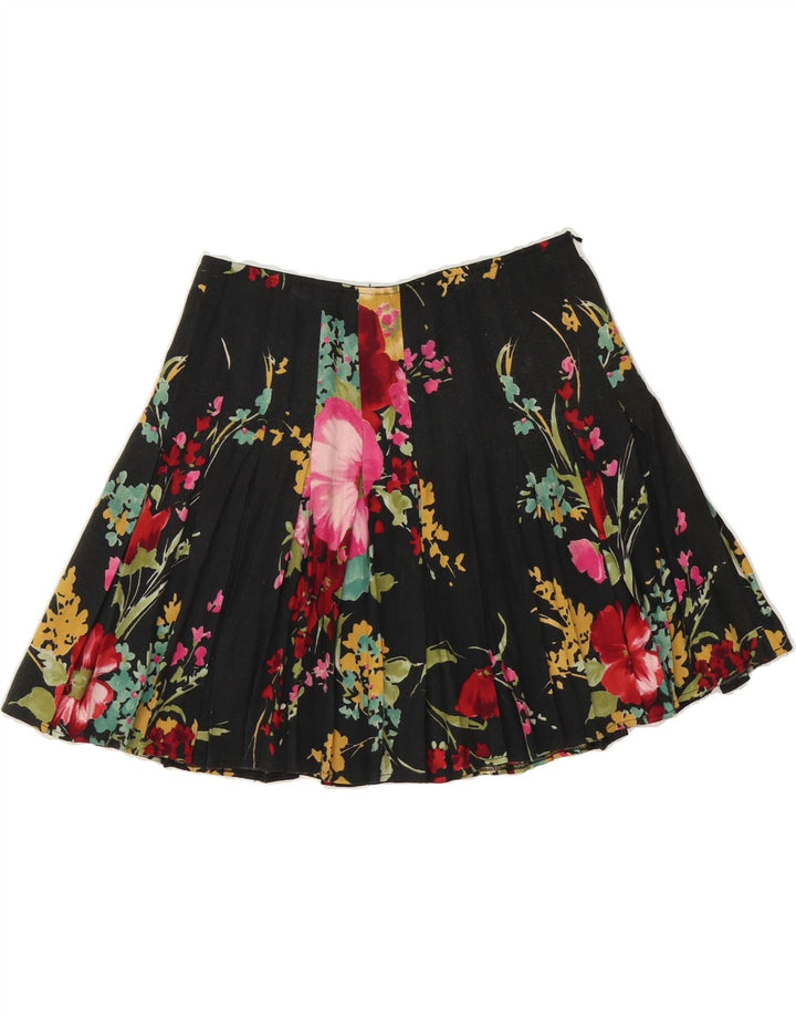 ADELE FADO Womens Mini Skirt IT 40 Small W27  Black Floral Vintage Adele Fado and Second-Hand Adele Fado from Messina Hembry 