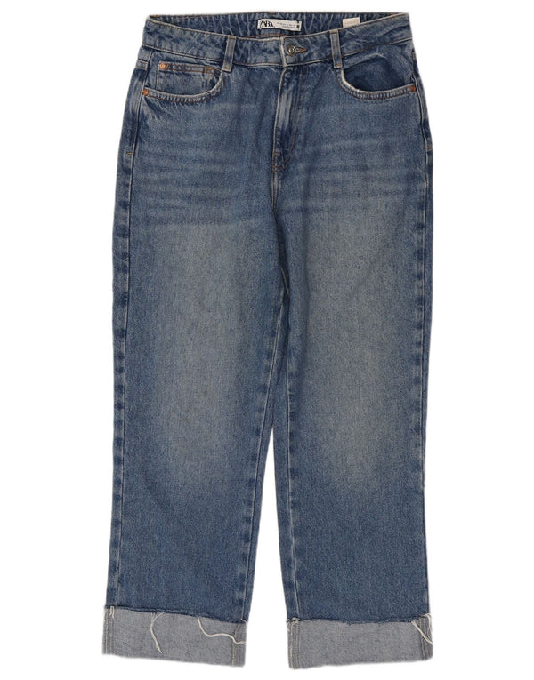 Женские прямые джинсы Zara EU 38, маленькие W28 L26, синие, хлопок