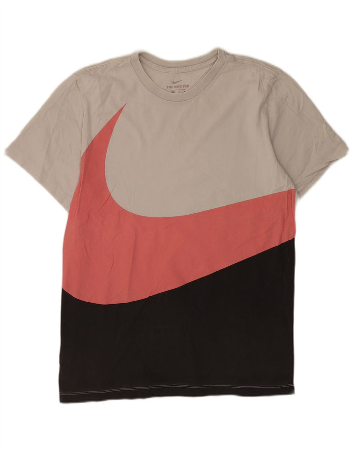 Мужская футболка Nike, большая серая, с цветными блоками
