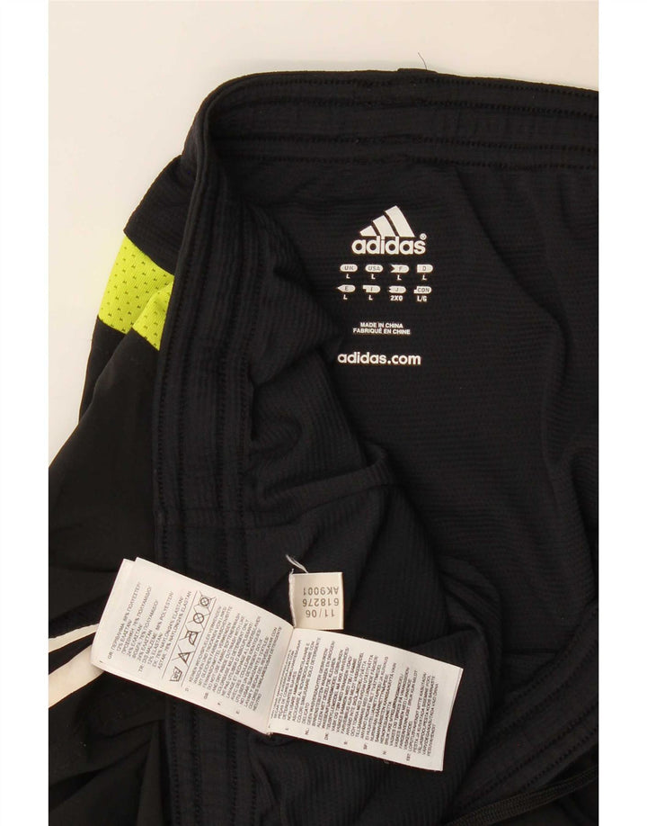 Мужские спортивные шорты Adidas, большие черные полиэстер с цветными блоками