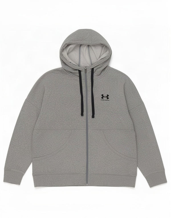 Женский свободный свитер с капюшоном на молнии Under Armour UK 16, большой серый в крапинку