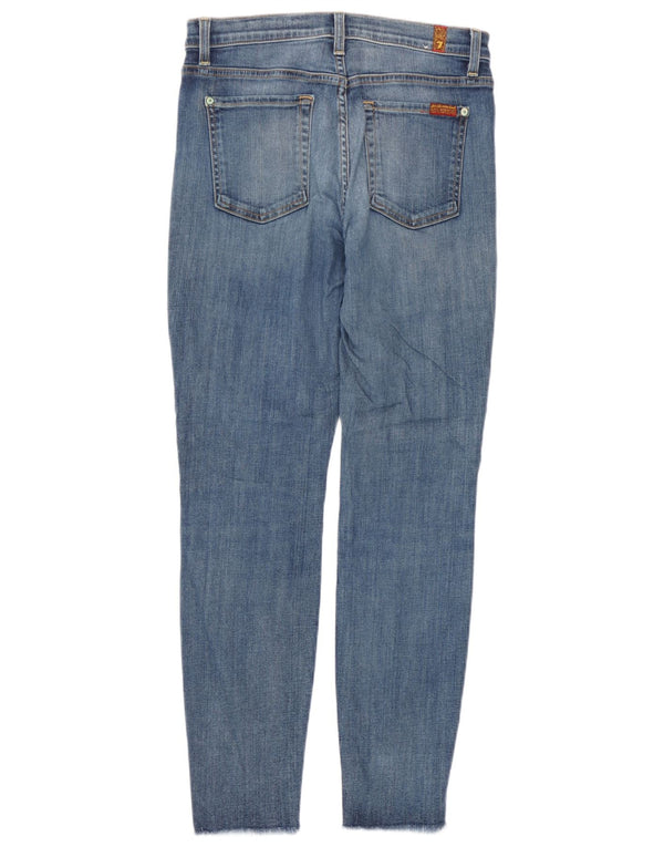 Женские джинсы скинни с высокой талией 7 For All Mankind W28 L28, синий хлопок