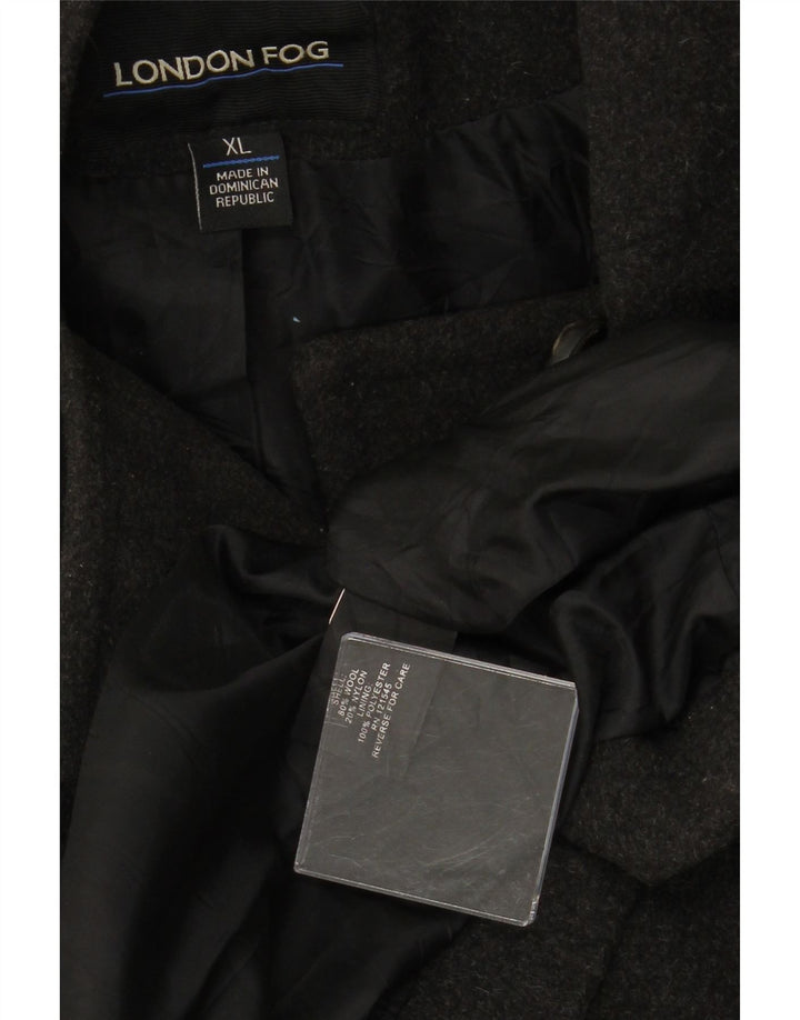 LONDON FOG Женское бушлат с капюшоном UK 18 XL Серый Шерстяной