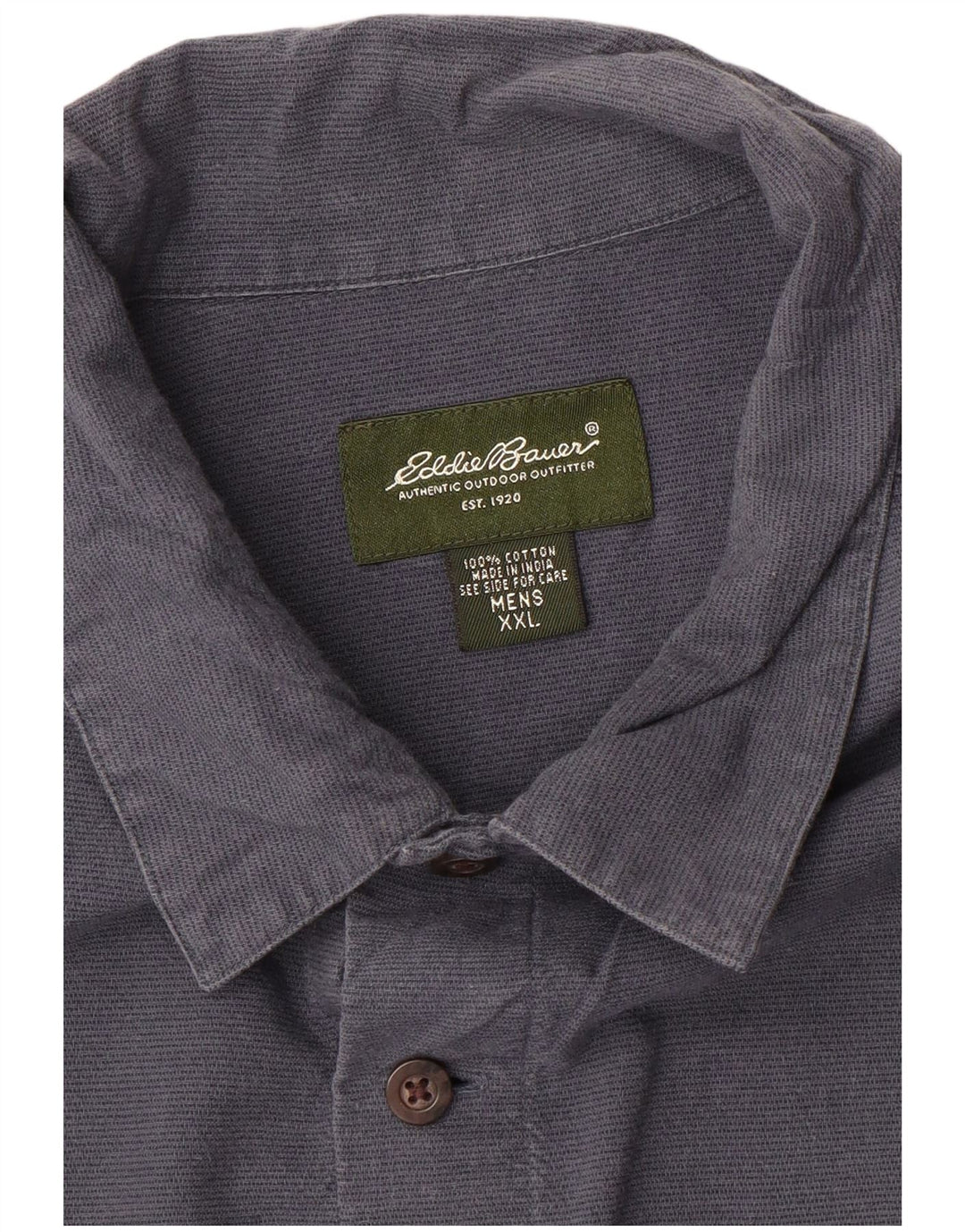 Мужская рубашка с коротким рукавом Eddie Bauer 2XL темно-синяя, хлопок