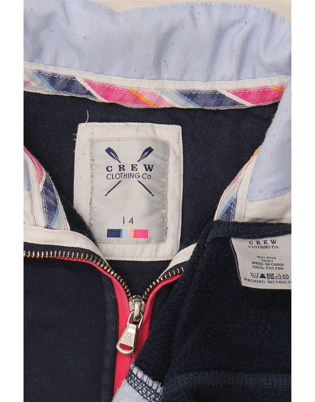 Женский свитер с воротником на молнии UK 14, большой темно-синий