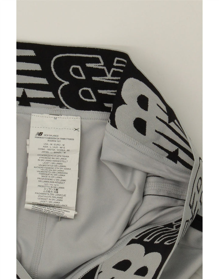 NEW BALANCE Womens Graphic Leggings UK 12 Medium Grey Colourblock Vintage New Balance and Second-Hand New Balance from Messina Hembry 