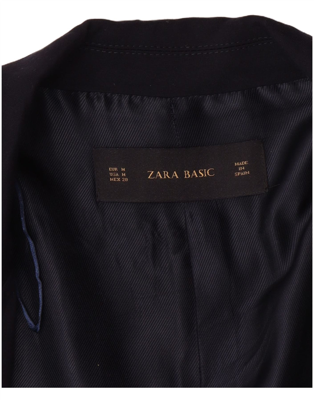 ZARA Womens Open Blazer Jacket UK 14 Medium Navy Blue