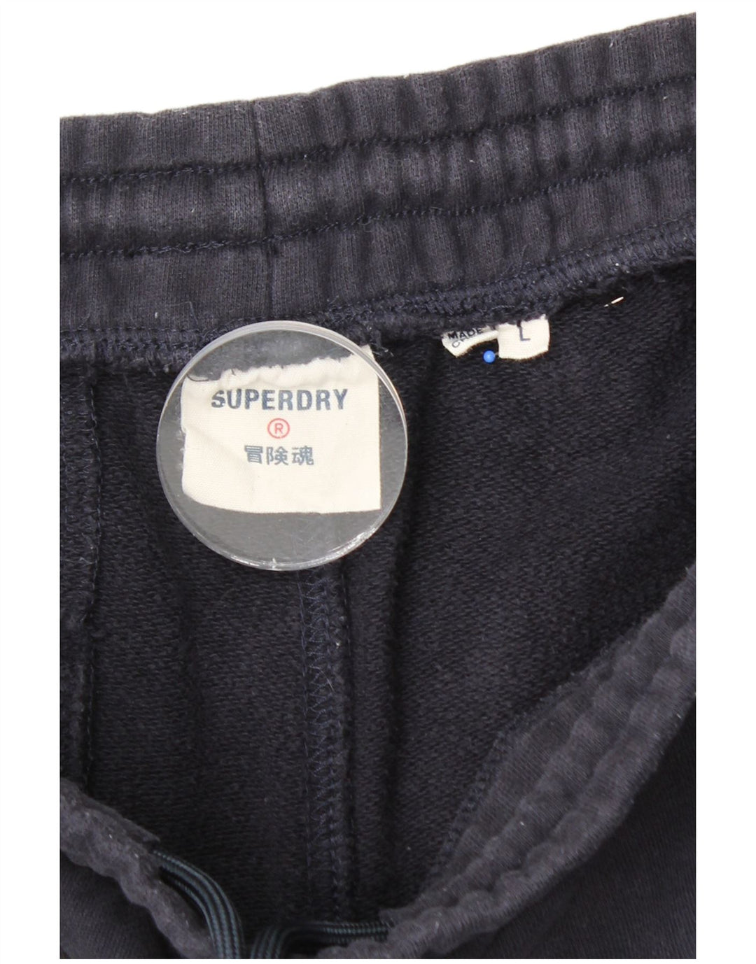SUPERDRY Mens Sport Shorts Large  Navy Blue Cotton