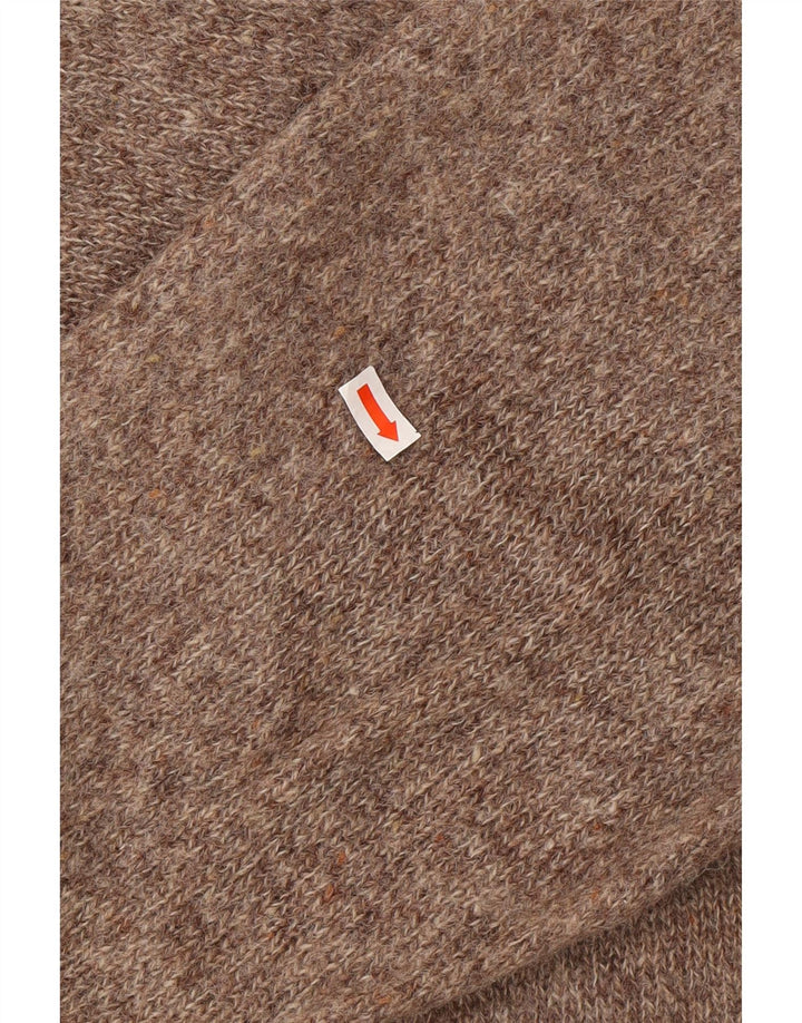 KAPPA Мужской свитер с круглым вырезом 2XL Коричневый шерстяной в крапинку