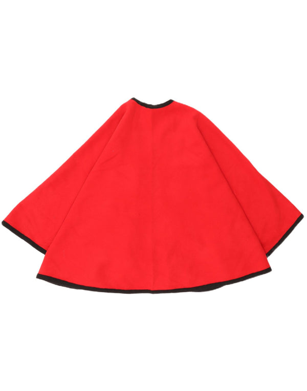 Vintage Womens 3/4 Sleeve Open Poncho Coat UK 16 Large Red