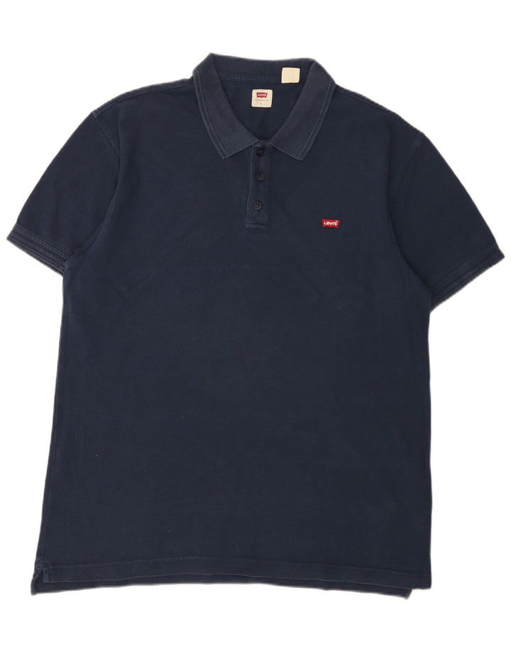 Мужская рубашка-поло Levi's, темно-синяя, хлопковая, большая
