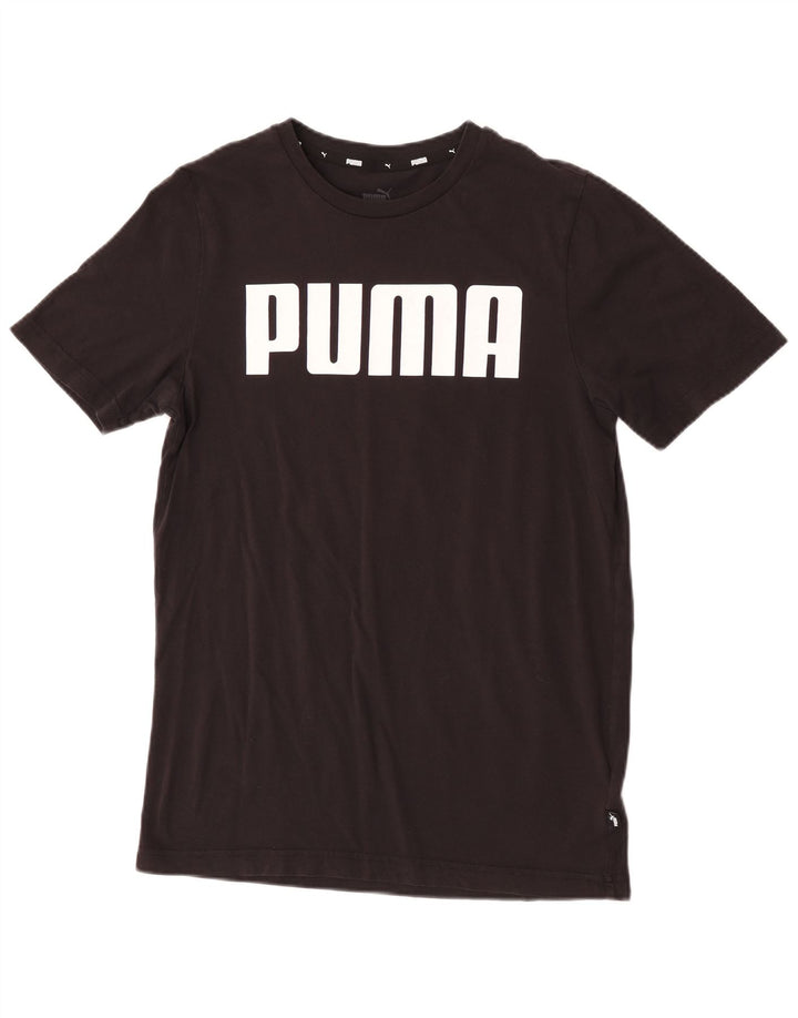 Мужская футболка с рисунком Puma, маленькая, черная, хлопковая