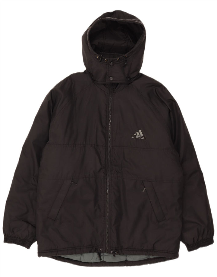 Мужская стеганая куртка Adidas с графическим рисунком, Великобритания 38/40, средний черный полиэстер