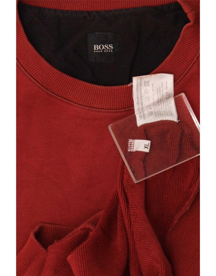 Мужской свитшот Hugo Boss XL темно-бордовый хлопок