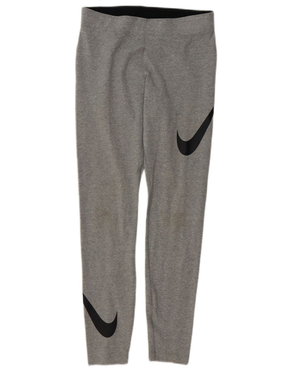 Женские леггинсы Nike UK 14, хлопковые спортивные, среднего серого цвета