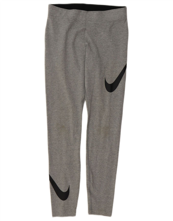 Женские леггинсы Nike UK 14, хлопковые спортивные, среднего серого цвета