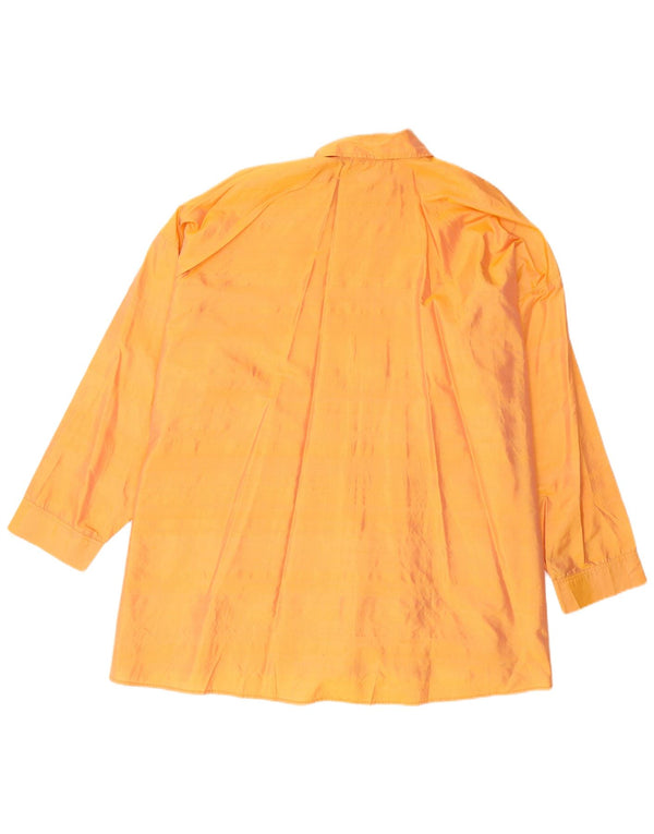 ANTONELLA Womens Shirt Blouse UK 26 5XL Orange Silk