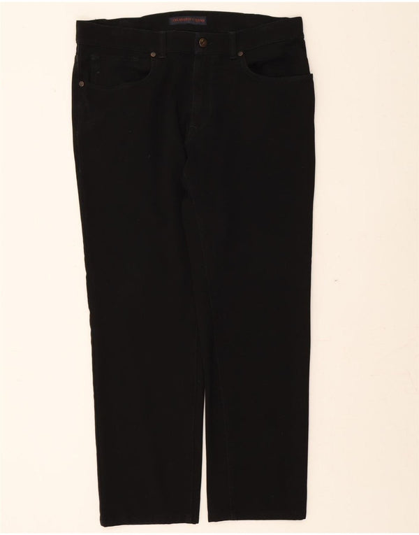 TRUSSARDI Mens Straight Casual Trousers W37 L28 Black Polyester