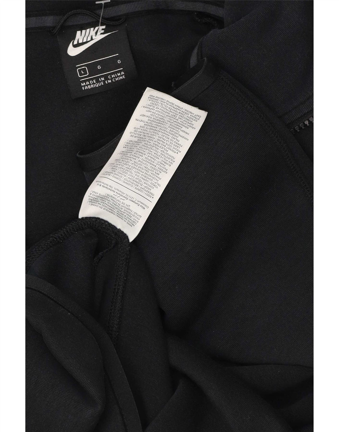 Мужской свитер с капюшоном на молнии Nike, большой черный, хлопковый