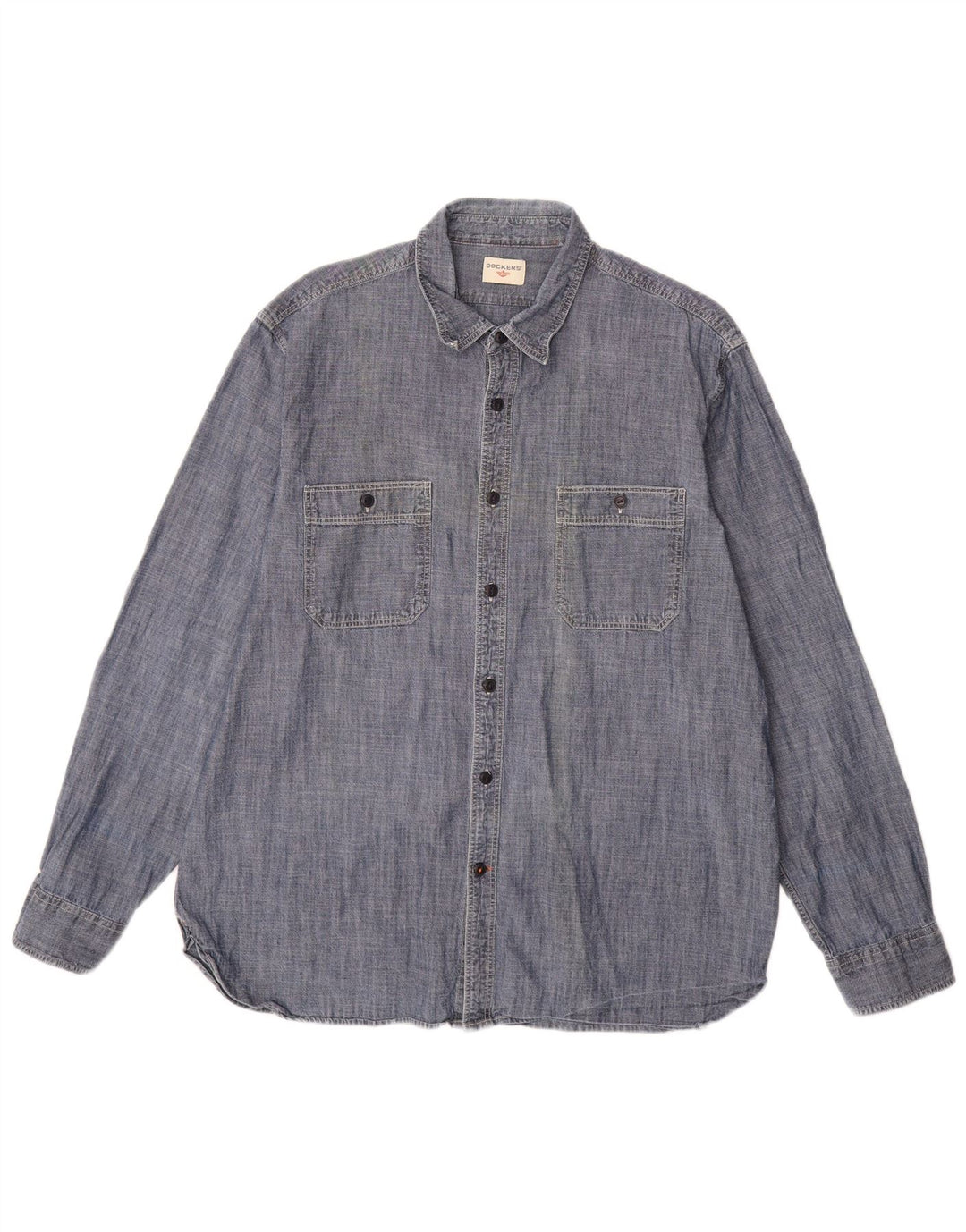 DOCKERS Мужская рубашка, большая, темно-синяя