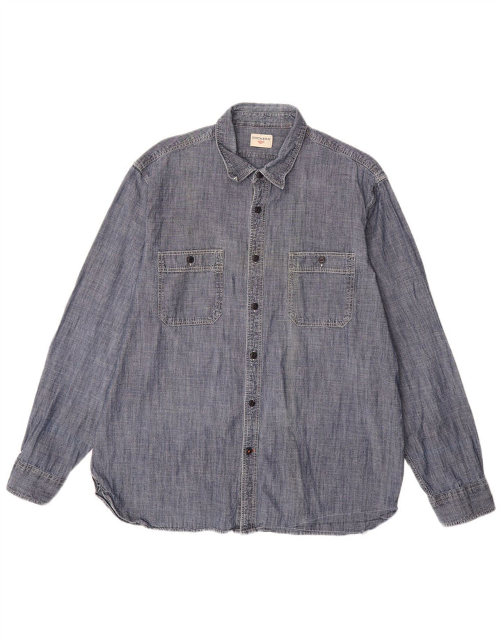 DOCKERS Мужская рубашка, большая, темно-синяя