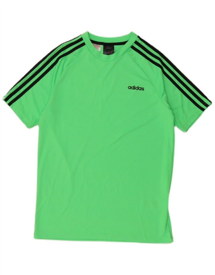 Футболка Adidas для мальчиков, топ 13-14 лет, зеленый полиэстер