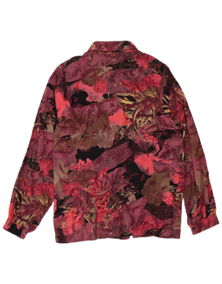 Винтажный женский комплект из 2 юбок UK 12 Medium W27 Бордовый с цветочным принтом в стиле ретро