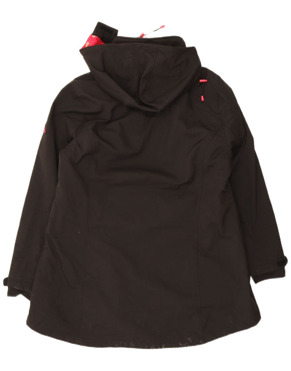 Винтажная женская ветровка свободного покроя с капюшоном, Великобритания, 18 XL, черный полиэстер