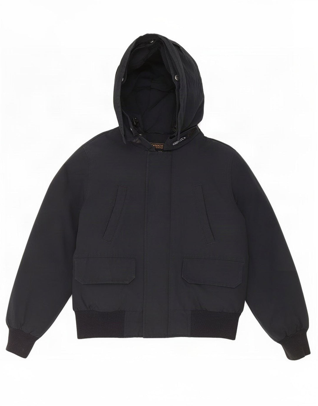 Утепленная куртка с капюшоном Woolrich для мальчиков 9-10 лет, черный хлопок