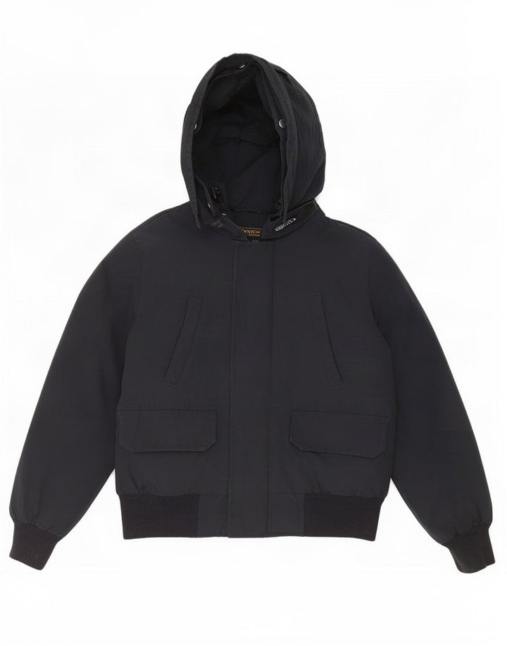 Утепленная куртка с капюшоном Woolrich для мальчиков 9-10 лет, черный хлопок